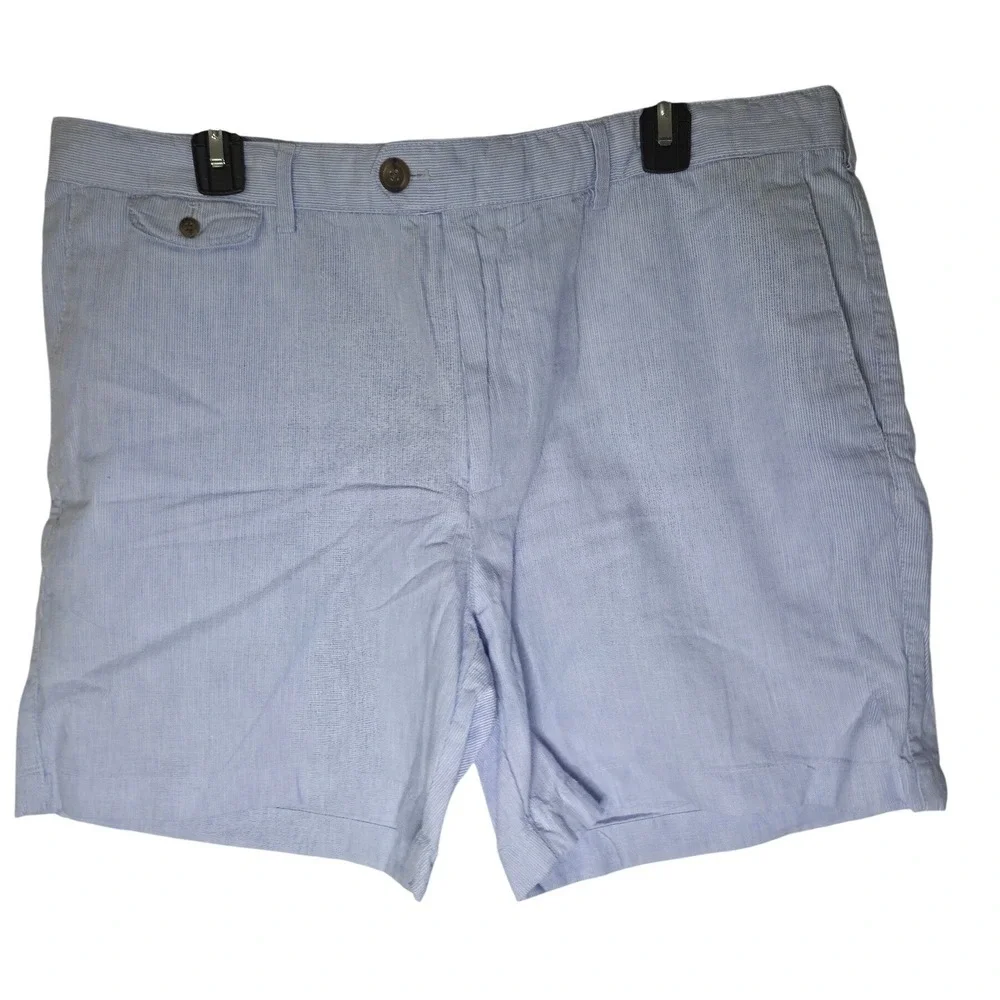 Banana Republic Mens 38 Blue White Striped Linen Blend Chino Shorts 878260-00-1